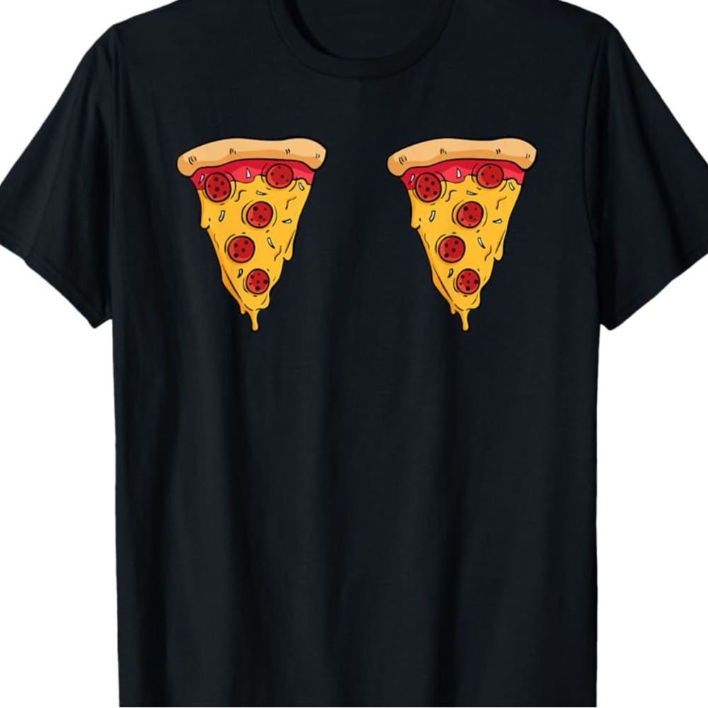 Pizza Boobs Graphic T-Shirt Pizza Madness Maui Size Large